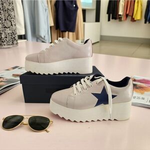 High Platform Square Toe Trainers Lace Up Wedge Heel Casual Creepers Shoes
